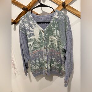 VINTAGE NORTHERN TREASURES CAT IN THE CARDEN BY PARKHURST CARDIGAN